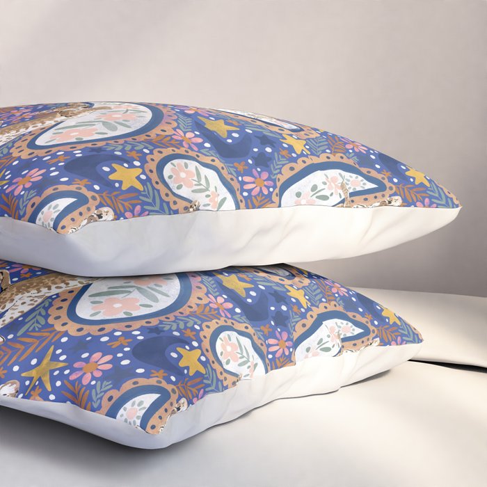 Leopard Cubs Starry Night Pillow Sham Gallery Image 3