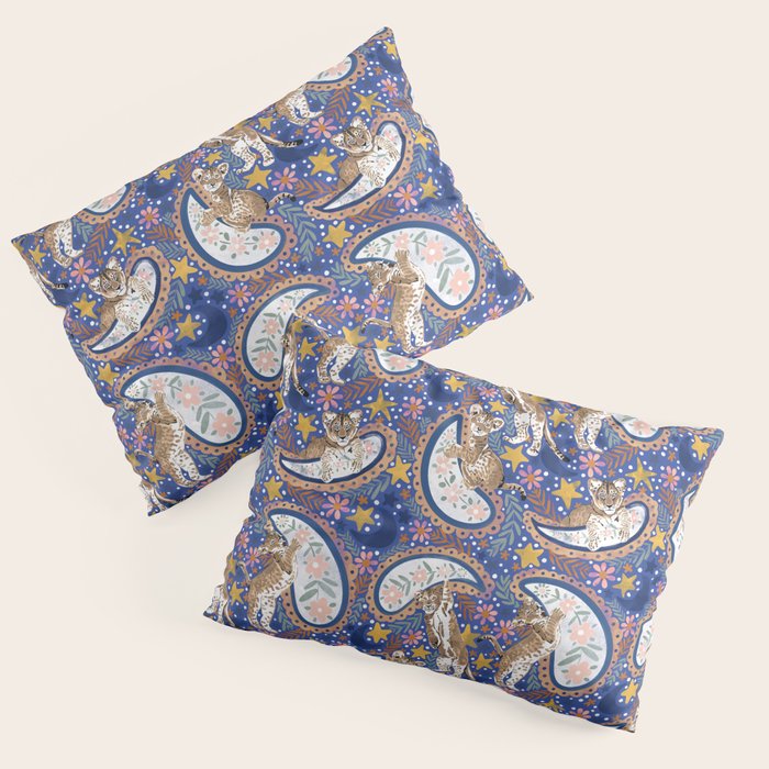 Leopard Cubs Starry Night Pillow Sham Gallery Image 3