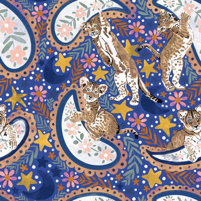 Leopard Cubs Starry Night Coffee Mug Gallery Image 2