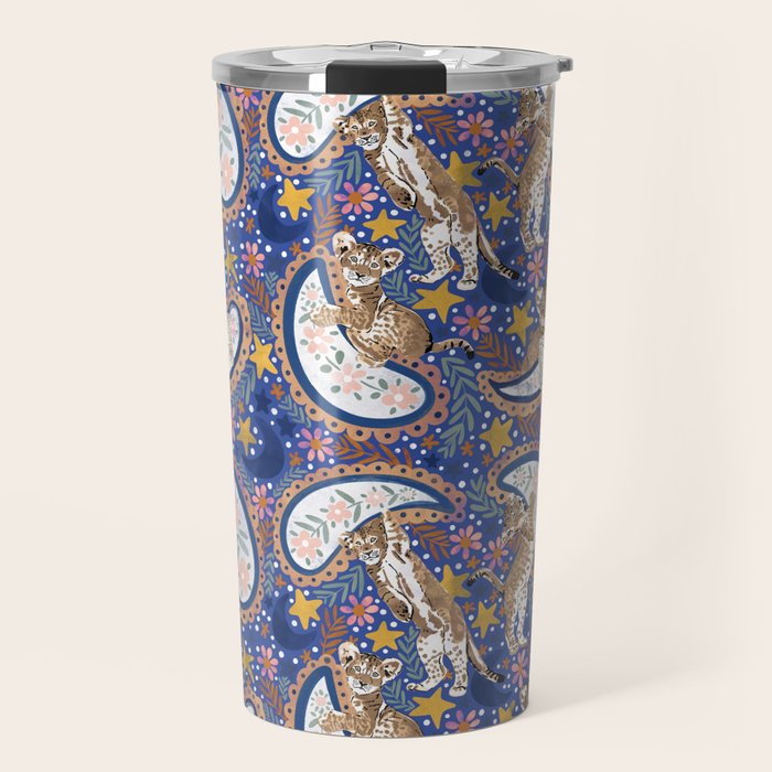 Leopard Cubs Starry Night Travel Mug Gallery Image 1