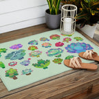 Baby succulent 2 - green Outdoor Rug Gallery Image 2