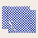 Small Cobalt Blue and White Checkerboard Pattern Placemat Gallery Image 1