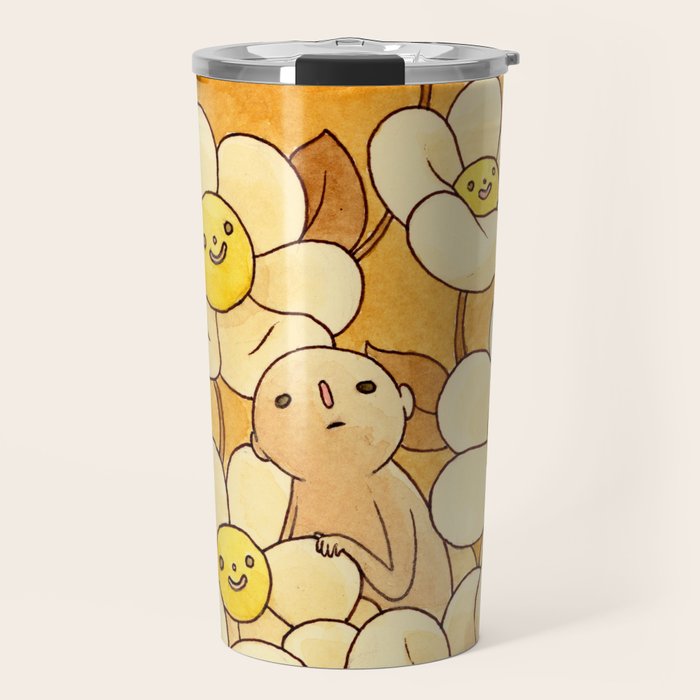 Watercolor Test (Yellow) Travel Mug Gallery Image 1