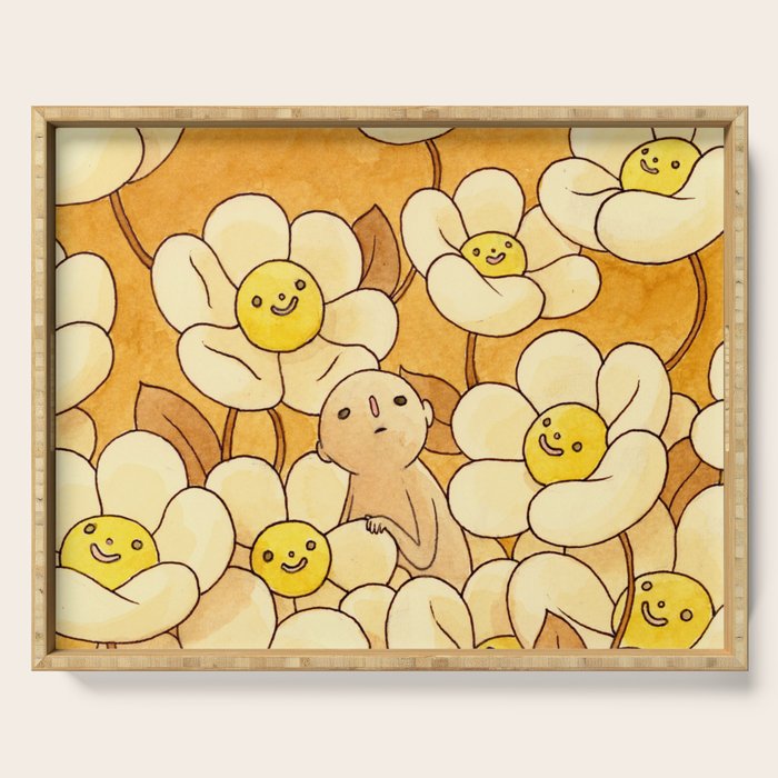 Watercolor Test (Yellow) Serving Tray Gallery Image 1