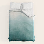 Sunrise in the mountains, dawn, teal, abstract watercolor Duvet Cover Gallery Image 6