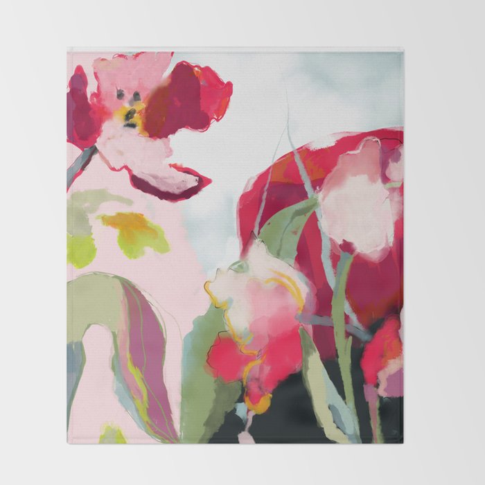 abstract floral bloom Throw Blanket Gallery Image 2