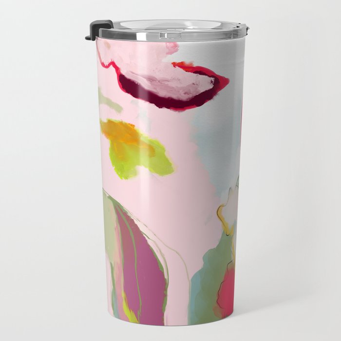 abstract floral bloom Travel Mug Gallery Image 3