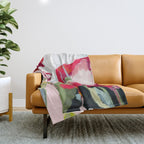 abstract floral bloom Throw Blanket Gallery Image 1