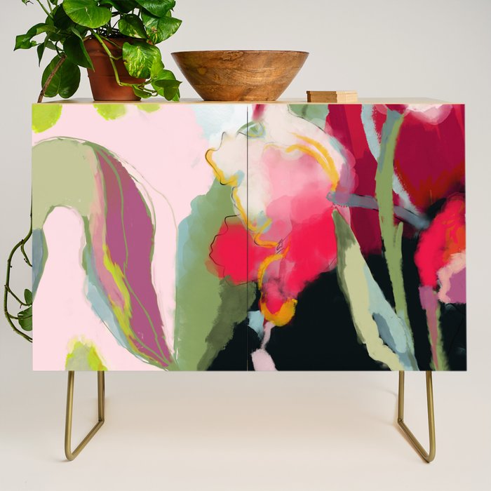 abstract floral bloom Credenza Gallery Image 1
