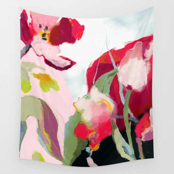 abstract floral bloom Wall Tapestry Gallery Image 1