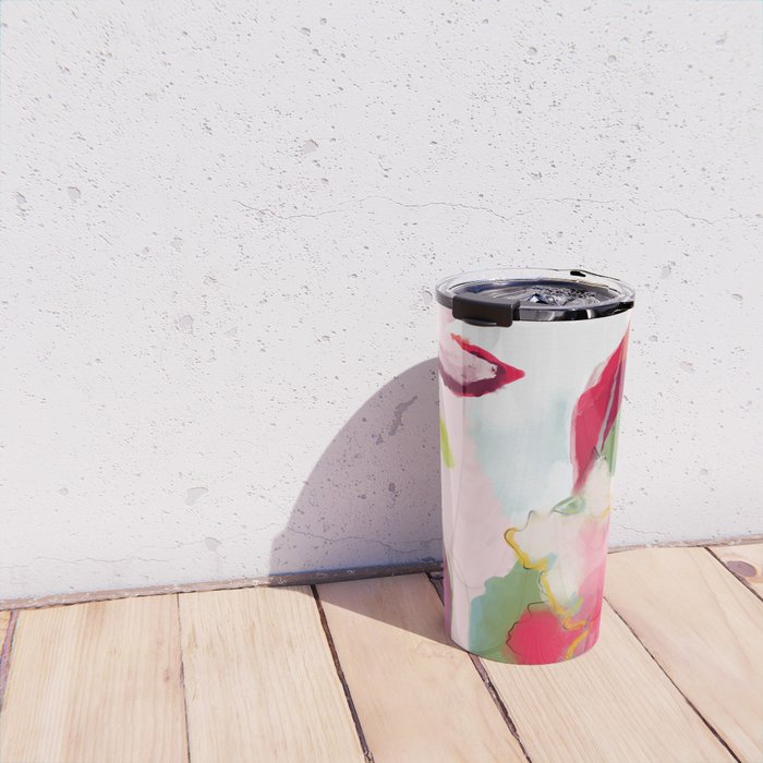 abstract floral bloom Travel Mug Gallery Image 4