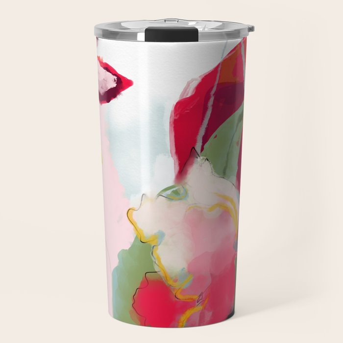 abstract floral bloom Travel Mug Gallery Image 1