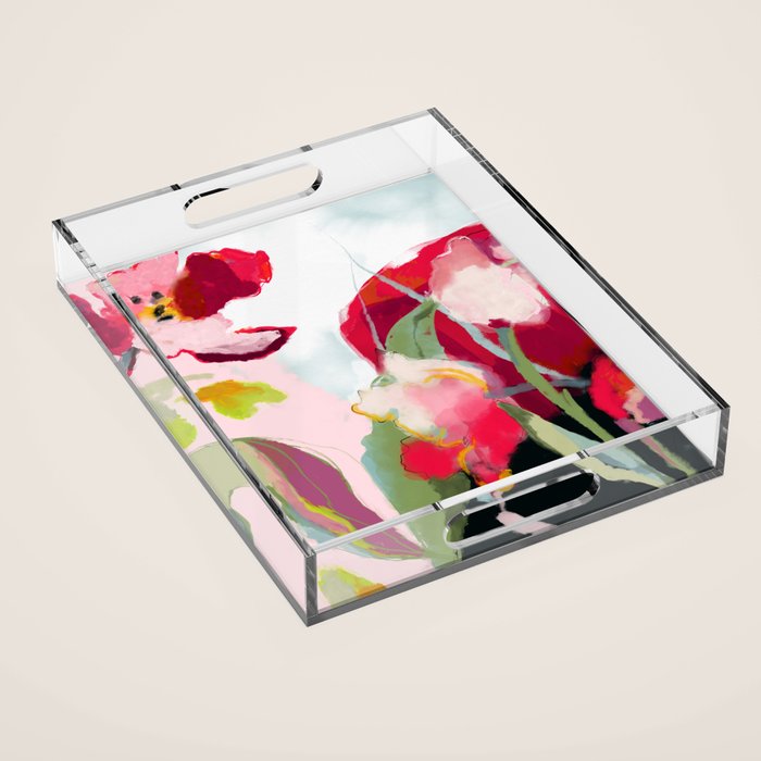 abstract floral bloom Acrylic Tray Gallery Image 1