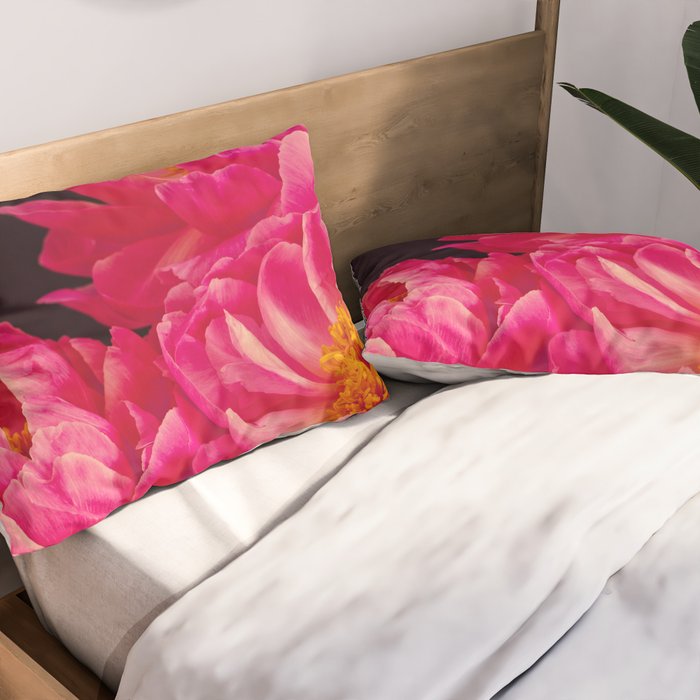 Hot Pink Peonies Pillow Sham Gallery Image 2
