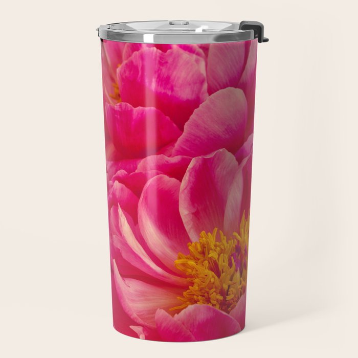 Hot Pink Peonies Travel Mug Gallery Image 2