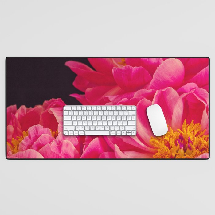 Hot Pink Peonies Desk Mat Gallery Image 1