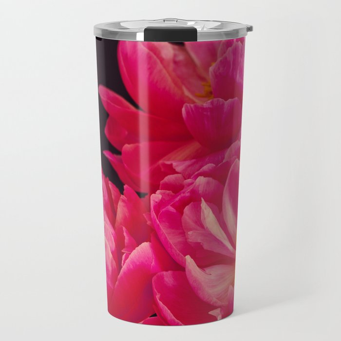 Hot Pink Peonies Travel Mug Gallery Image 1