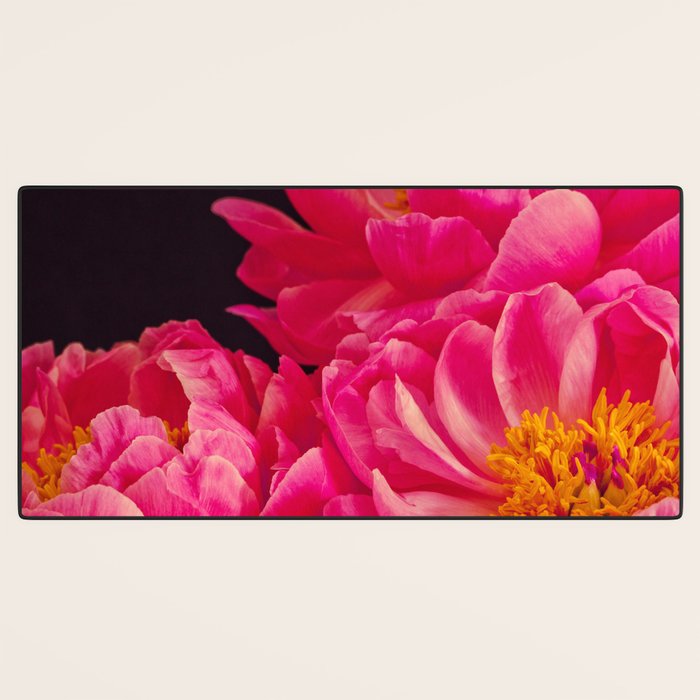 Hot Pink Peonies Desk Mat Gallery Image 3