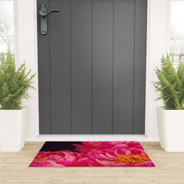 Hot Pink Peonies Welcome Mat Gallery Image 3