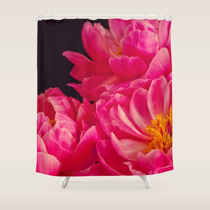 Hot Pink Peonies Shower Curtain Gallery Image 1