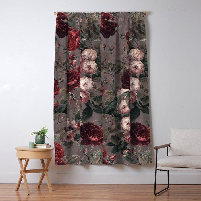 Roses in the Dark IV Window Curtain Gallery Image 1