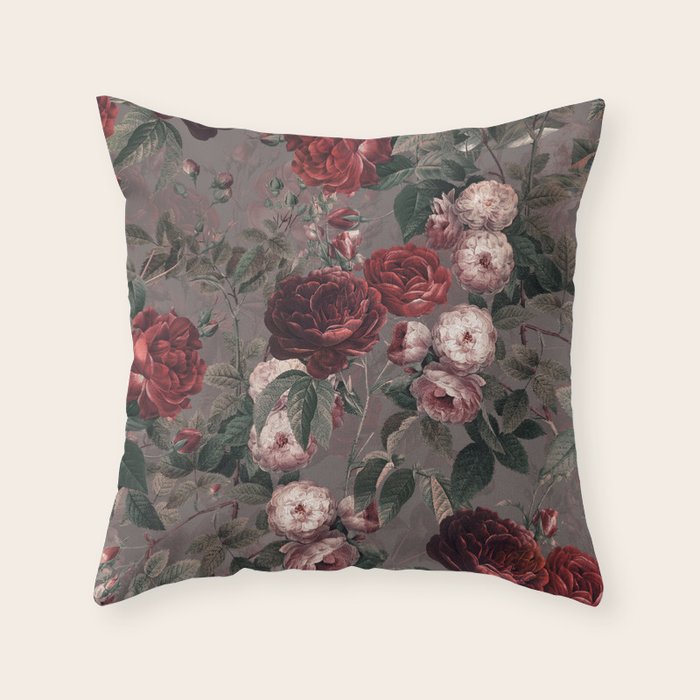 Roses in the Dark IV Throw Pillow Gallery Image 1