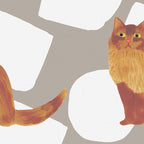 Round and Square Shape and Cat - Dark Brown and Warm Grey Coffee Mug Gallery Image 2