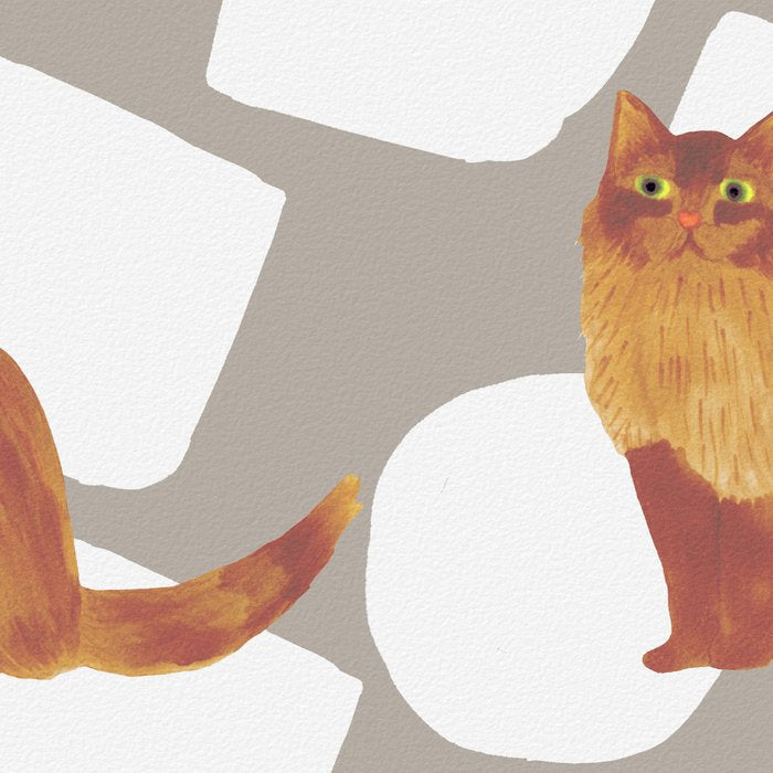 Round and Square Shape and Cat - Dark Brown and Warm Grey Coffee Mug Gallery Image 2