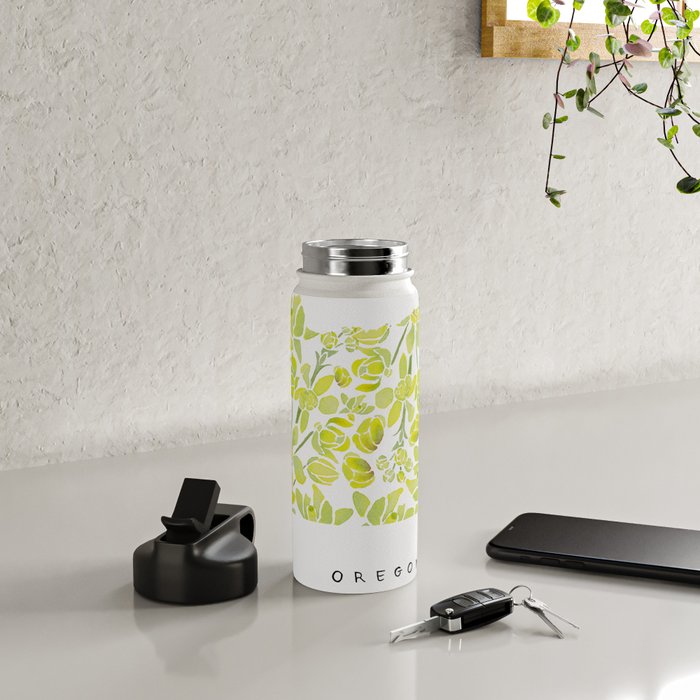 Oregon State Flower - Tall Oregon Grape Water Bottle Gallery Image 4