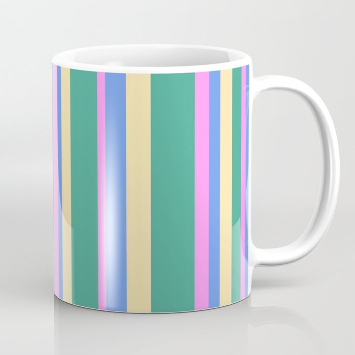 Classic Stripes XV - 90s Pastel Coffee Mug Gallery Image 1