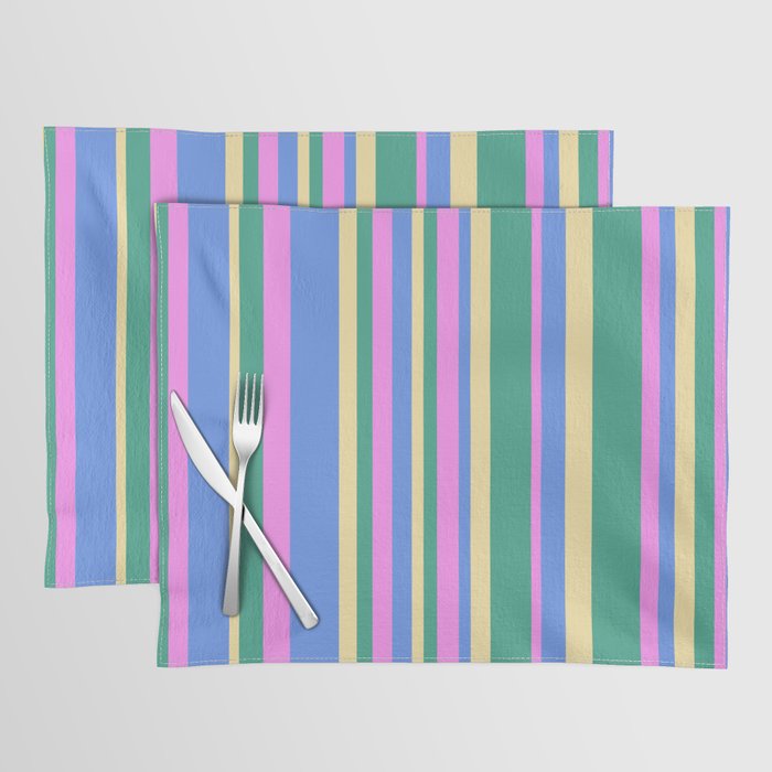 Classic Stripes XV - 90s Pastel Placemat Gallery Image 1