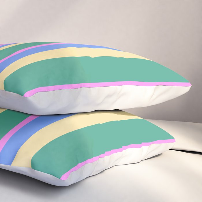 Classic Stripes XV - 90s Pastel Pillow Sham Gallery Image 3