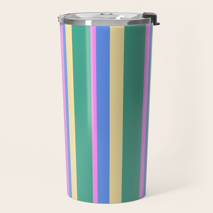Classic Stripes XV - 90s Pastel Travel Mug Gallery Image 2
