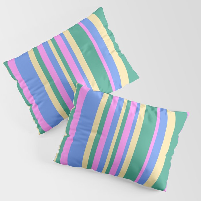 Classic Stripes XV - 90s Pastel Pillow Sham Gallery Image 1