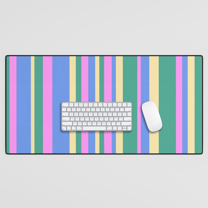 Classic Stripes XV - 90s Pastel Desk Mat Gallery Image 1