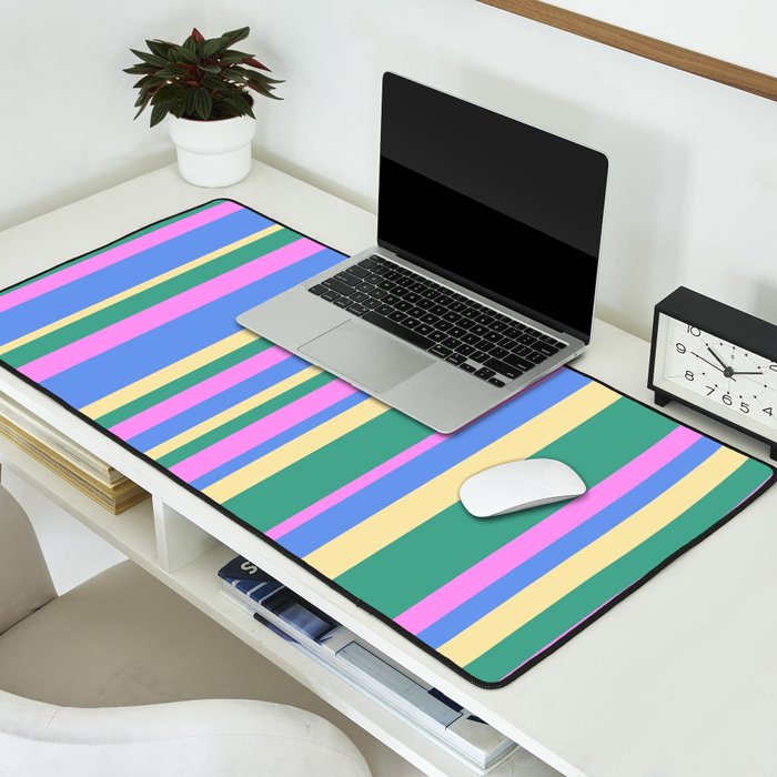 Classic Stripes XV - 90s Pastel Desk Mat Gallery Image 2