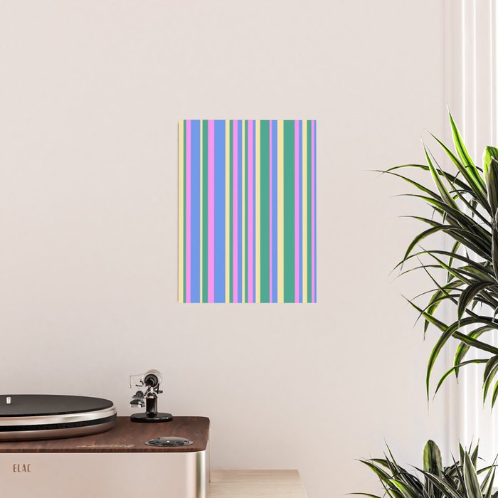 Classic Stripes XV - 90s Pastel Poster Gallery Image 2