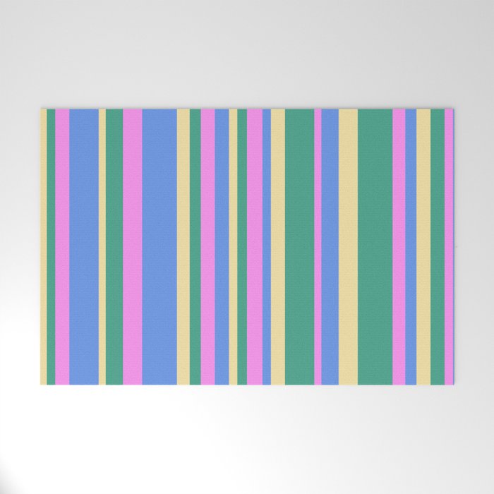 Classic Stripes XV - 90s Pastel Welcome Mat Gallery Image 1