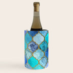 Cobalt Blue, Aqua & Gold Decorative Moroccan Tile Pattern Wine Chiller Gallery Image 3