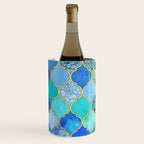 Cobalt Blue, Aqua & Gold Decorative Moroccan Tile Pattern Wine Chiller Gallery Image 2