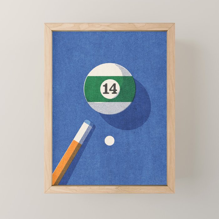 BALLS / Billiards - ball 14 I Mini Art Print Gallery Image 1