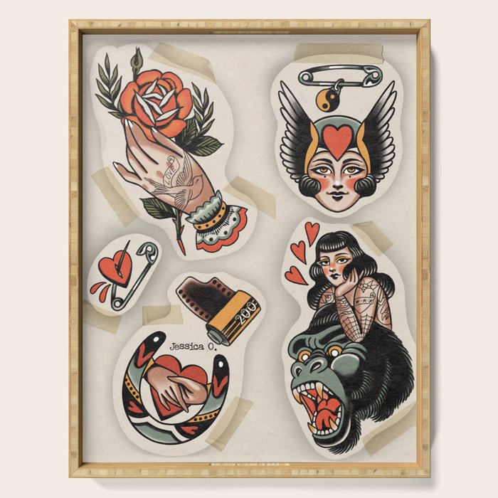 Tattoo flash Serving Tray Gallery Image 1