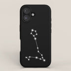 Pisces Zodiac Star Constellation Line Art Black iPhone Case Gallery Image 1