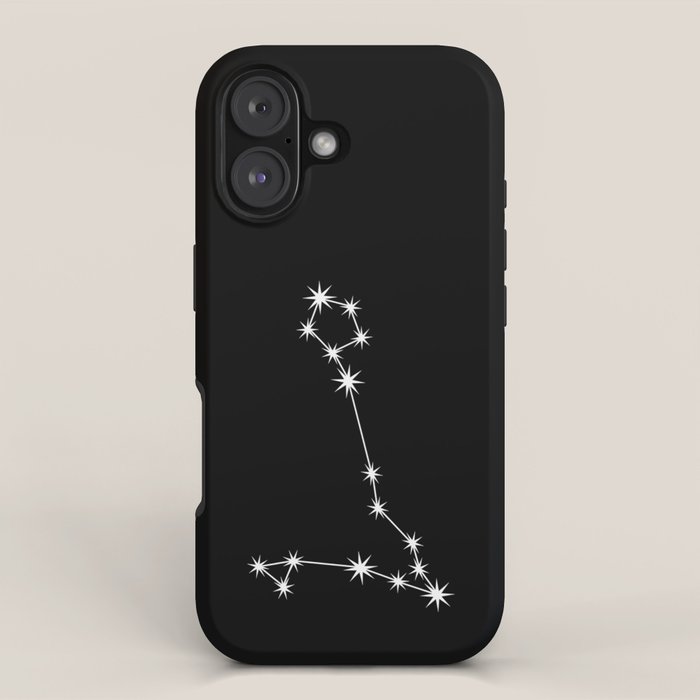 Pisces Zodiac Star Constellation Line Art Black iPhone Case Gallery Image 1