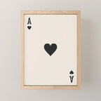 Ace of Hearts Black and White Mini Art Print Gallery Image 1