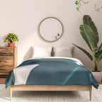 Indigo Blue Plant Leaves Comforter Gallery Image 3
