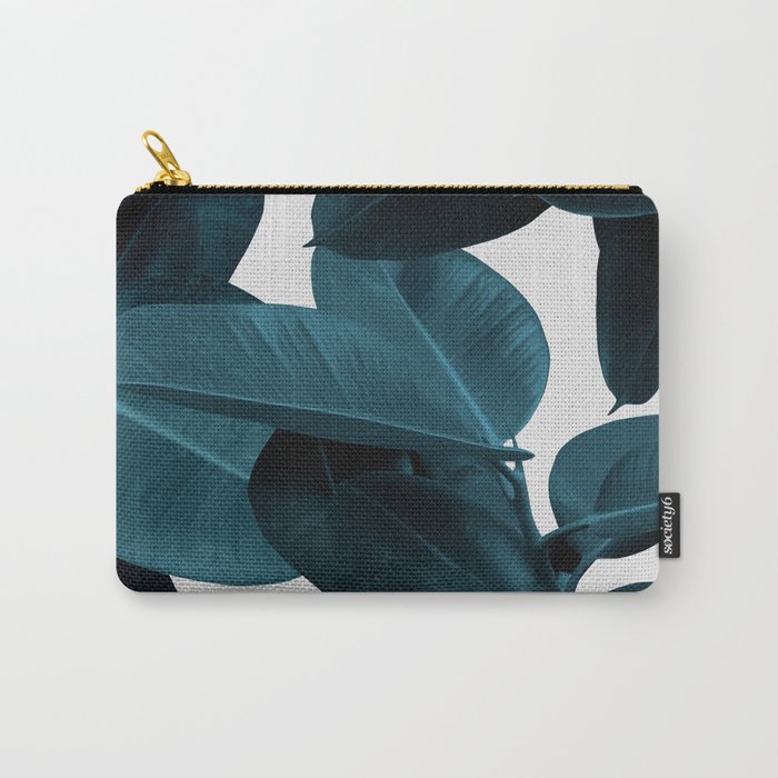 Indigo Blue Plant Leaves Carry All Pouch Gallery Image 1
