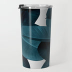 Indigo Blue Plant Leaves Travel Mug Gallery Image 3