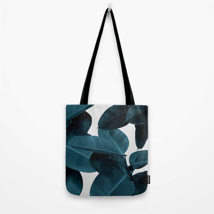 Indigo Blue Plant Leaves Tote Bag Gallery Image 2