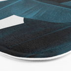 Indigo Blue Plant Leaves Bath Mat Gallery Image 3